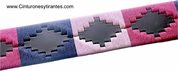 ARGENTINIAN BELT WITH FUCHSIA PINK AND NAVY BLUE WAXED YARN DESIGN 