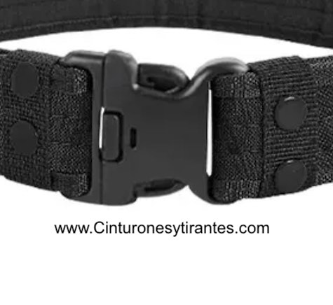 BLACK TACTICAL BELT WITH PRESSURE CLOSURE 