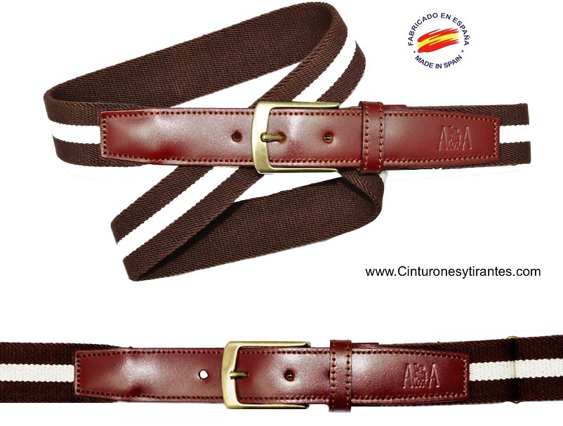 Stafford Cinturón elástico trenzado para hombre (marrón, 36), Marrón