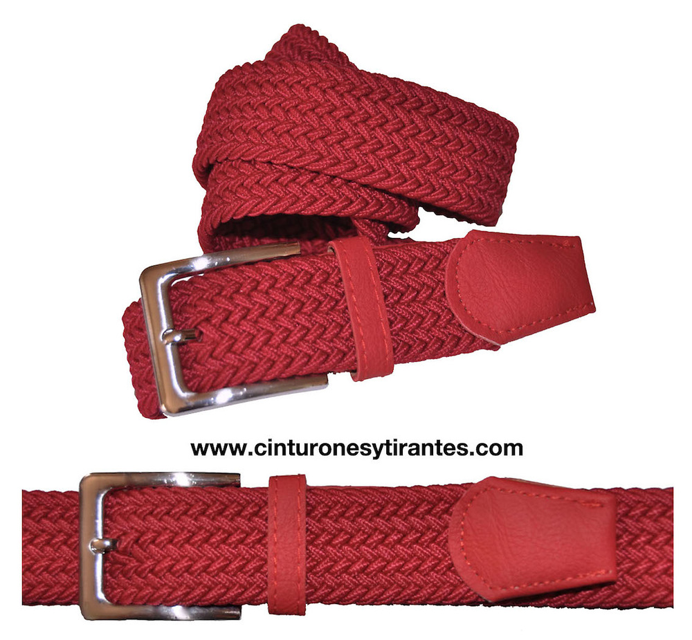 Cinturones Hombre, Cinturón Elástico Verde Rojo Marino
