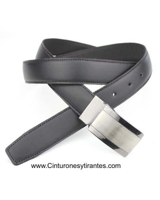 MAN COW LEATHER BELT BUCKLE FRONT 