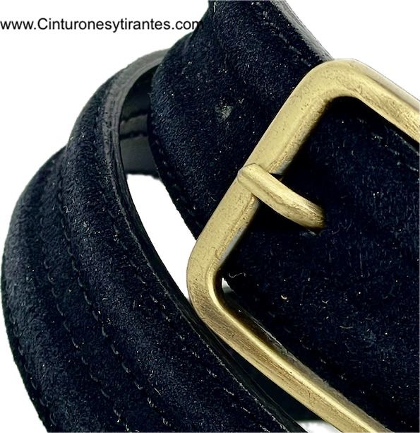 MAN'S BELT IN SUEDE WITH GOLDEN BUCKLE 