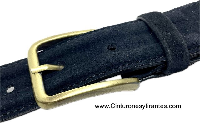 MAN'S BELT IN SUEDE WITH GOLDEN BUCKLE 