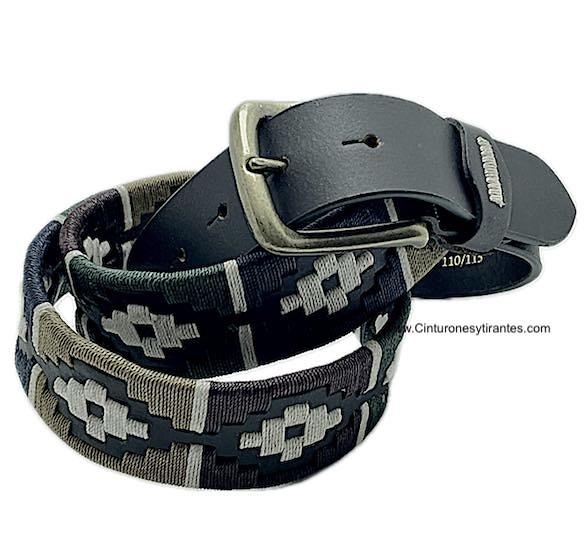 MEN'S ARGENTINE BELT WITH FOUR-COLOR WAXED CORD ORNAMENTS 