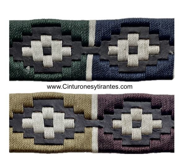 MEN'S ARGENTINE BELT WITH FOUR-COLOR WAXED CORD ORNAMENTS 