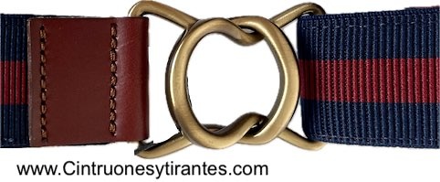 PREMIUM MEN'S INTURON MARINE AND DARK RED WITH GOLDEN HOOKED BUCKLE 