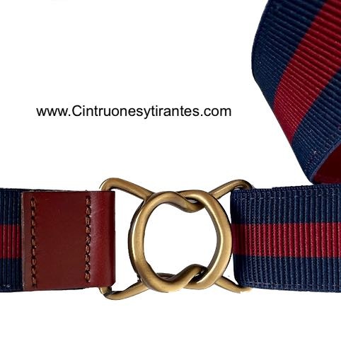 PREMIUM MEN'S INTURON MARINE AND DARK RED WITH GOLDEN HOOKED BUCKLE 