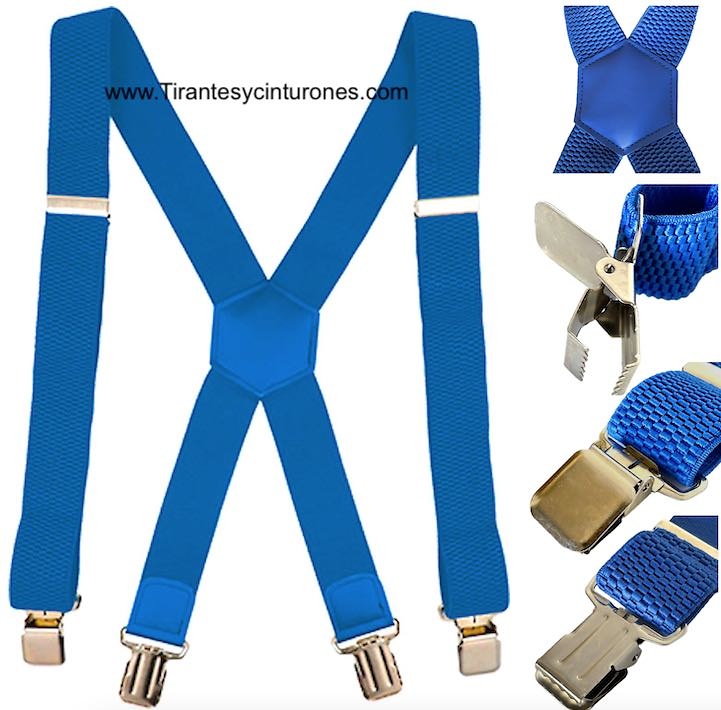 THOR WIDE AND STRONG BLUE BRACES WITH LARGE METAL CLAMPS WITH ADJUSTER 