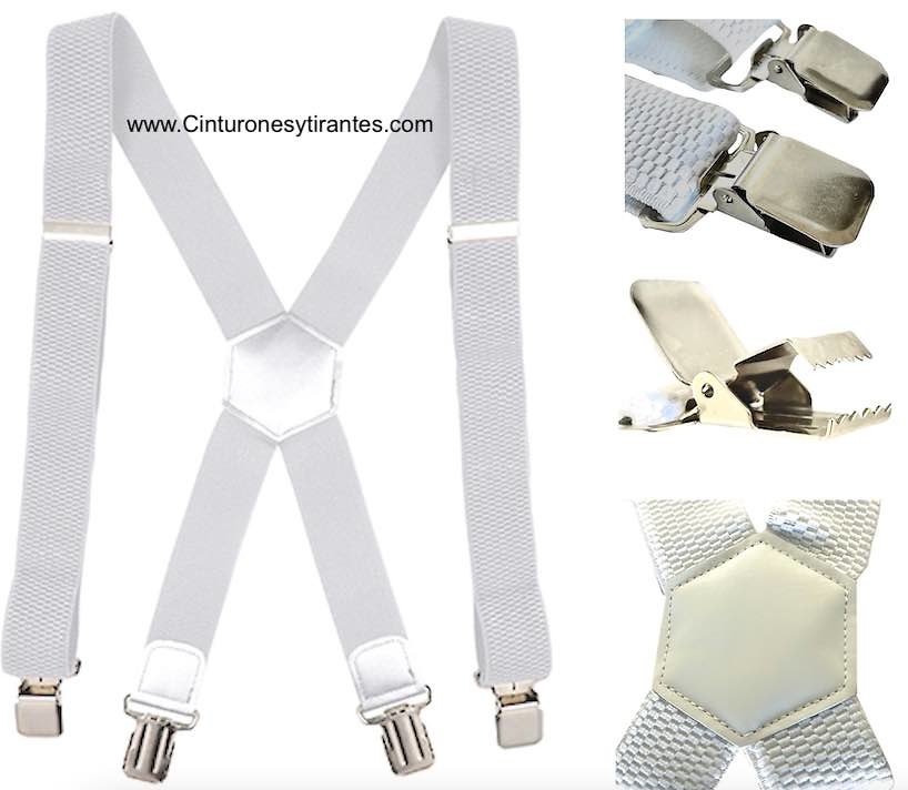 THOR WIDE AND STURDY WHITE BRACES WITH STRONG METAL CLAMPS WITH ADJUSTER 