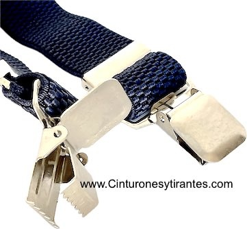 WIDE AND STURDY NAVY BLUE THOR BRACES MADE OF METAL CLAMPS WITH STRONG TEETH AND ADJUSTER 