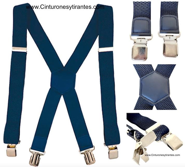 WIDE AND STURDY NAVY BLUE THOR BRACES MADE OF METAL CLAMPS WITH STRONG TEETH AND ADJUSTER 