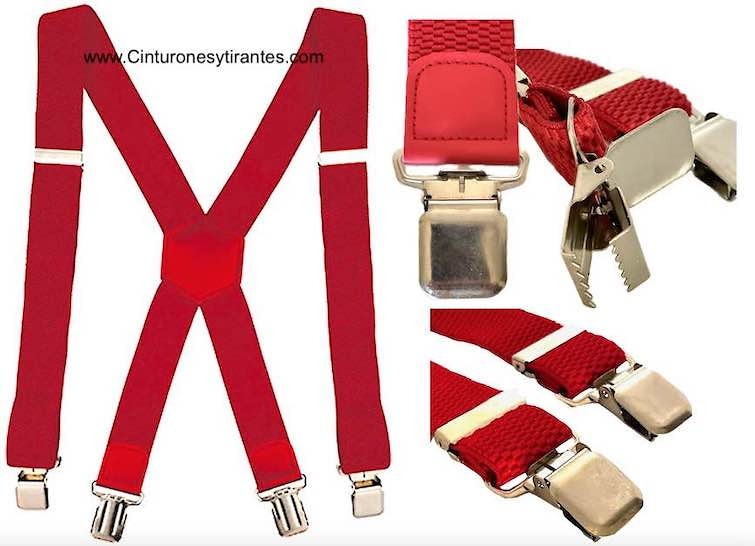 WIDE AND STURDY RED THOR STRAPS WITH STRONG METAL CLAMPS WITH ADJUSTER 