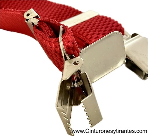 WIDE AND STURDY RED THOR STRAPS WITH STRONG METAL CLAMPS WITH ADJUSTER 