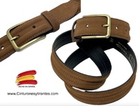 MEN'S SUEDE BELT WITH GOLD-PLATED METAL BUCKLE  