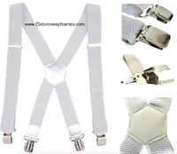 THOR WIDE AND STURDY WHITE BRACES WITH STRONG METAL CLAMPS WITH ADJUSTER