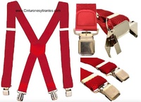 WIDE AND STURDY RED THOR STRAPS WITH STRONG METAL CLAMPS WITH ADJUSTER